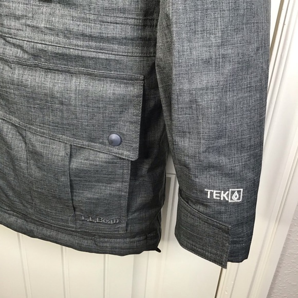 L.L. Bean TEK Waterproof Down Filled Shell Parka In Grey Size Medium. - Picture 3 of 12